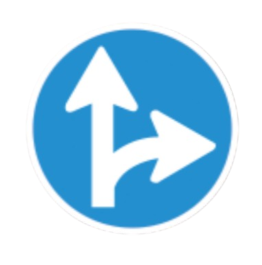 Compulsory Ahead or Turn right